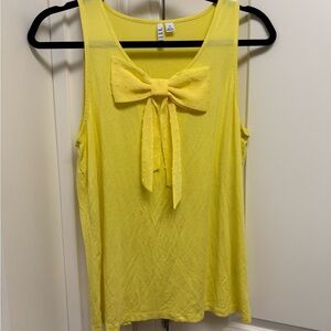 Elle Yellow Tank Top with Bow Accent